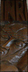 Simon of Cyrene helps Jesus carry the cross